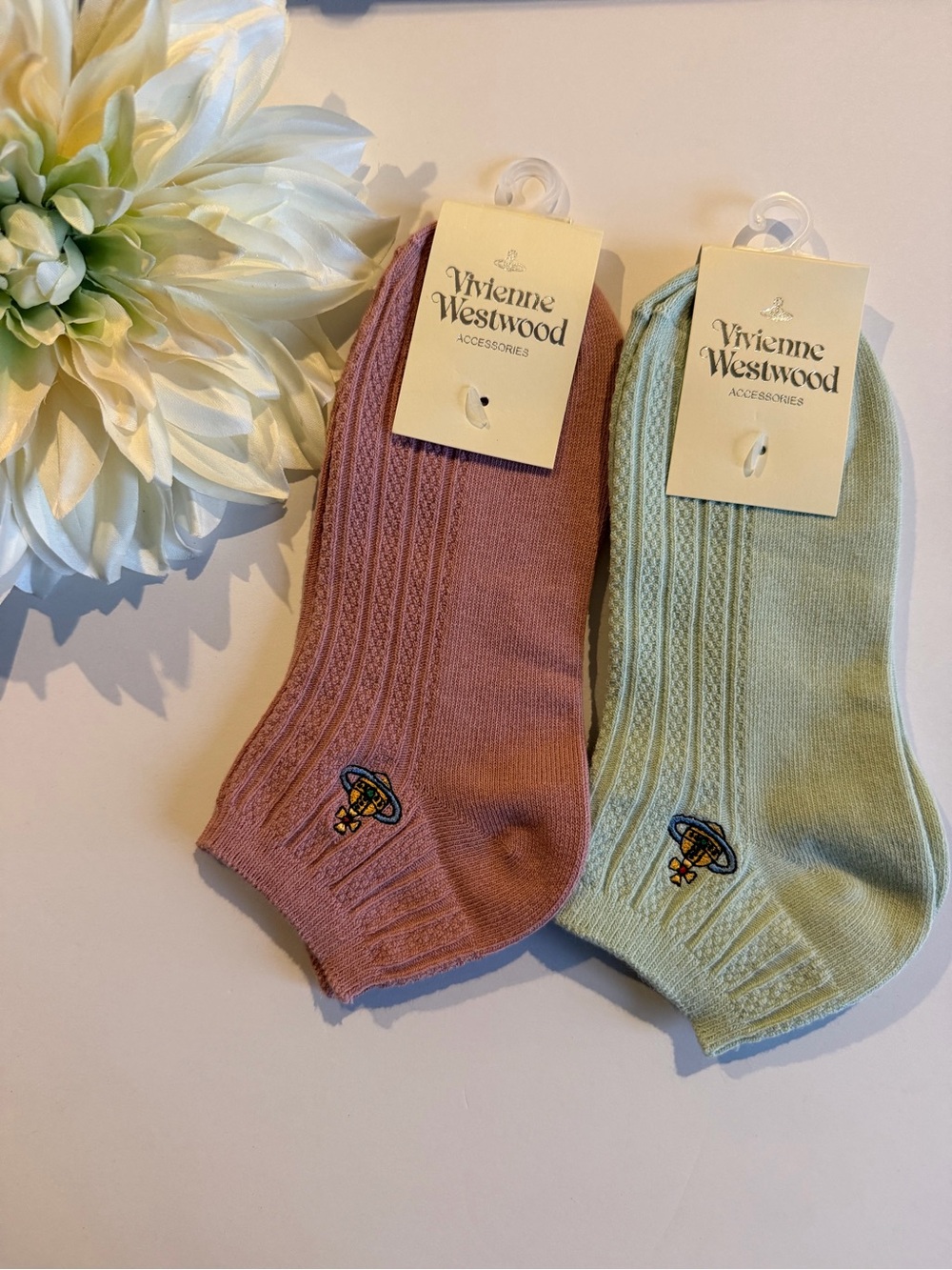 VIVIENNE WESTWOOD | 2 Pair Ankle Pink And Mint Socks